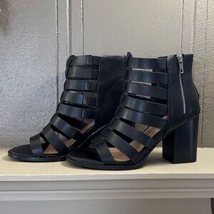 Torrid Black Strappy Heeled Boots